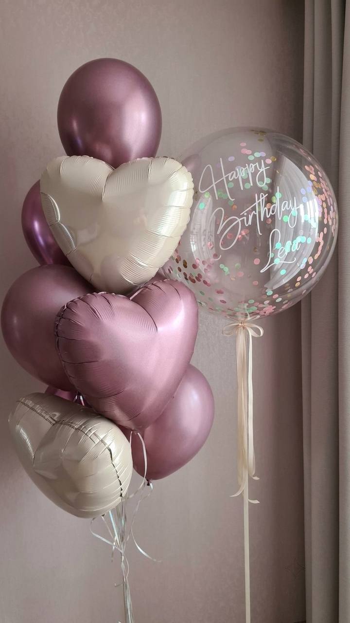 Сет шаров «Нежный праздник с конфетти»